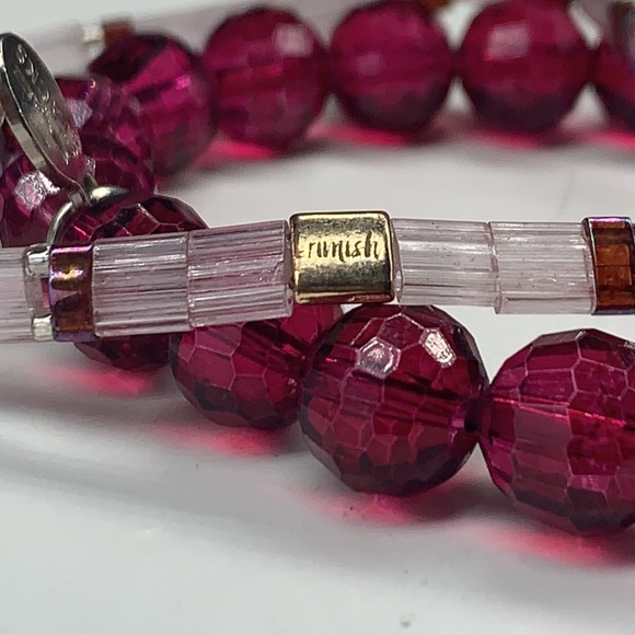 EUC Erimish Purple Me Stack 5 stretch bracelets- 2 charms magenta blue swirlbead - Picture 9 of 9